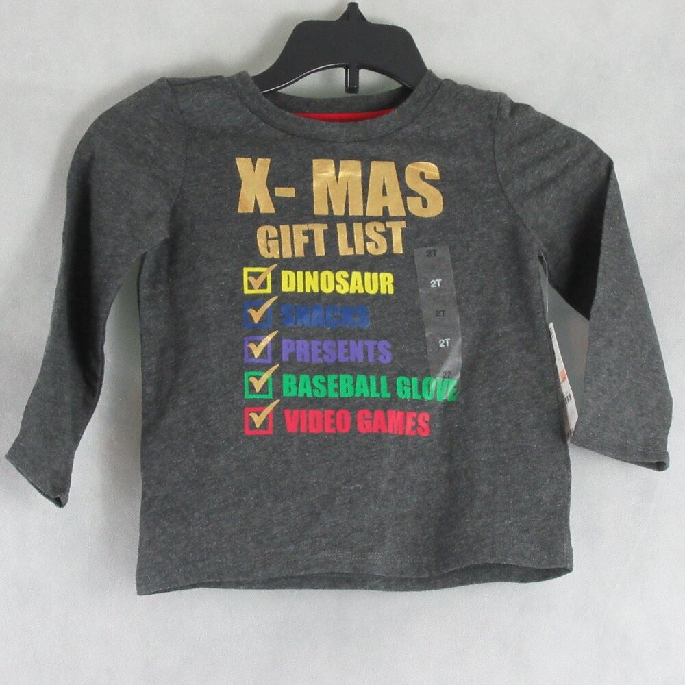 Epic Threads Unisex Toddler Boys Girls Christmas Gift T-Shirt, Dark Gray, 2T